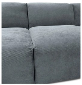 Divano angolare componibile grigio (con penisola a destra) con rivestimento in velluto a coste Sting – Scandic