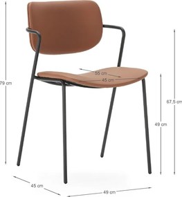 Set di sedie da pranzo color mattone 2 pz Maika - Marckeric