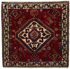 Shiraz Tappeto 60 x 60 Rosso (Iran) Annodato A Mano