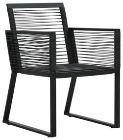 Set da Pranzo da Giardino 5 pz in Rattan PVC Nero