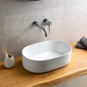 Lavabo D'Appoggio 46x31 Cm Karag Bianco Lucido