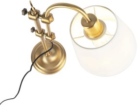 Lampada da tavolo classica bronzo con paralume bianco - Ashley