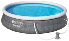 PISCINA FAST SET AUTOPORTANTE TONDA CM.396X84H. kg.17,3 lt.7.340filtro cartuccia (art.57376) BESTWAY