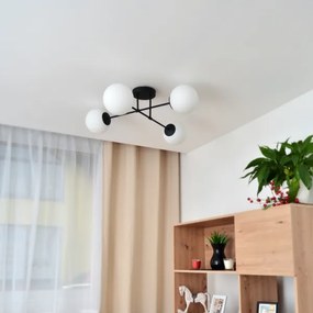 Lampadario a plafone MOON 4xE27/15W/230V nero