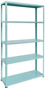 Scaffale in kit 5 ripiani Coolour L 90 x P 30 x H 172 cm verde acqua, portata per ripiano 70 kg