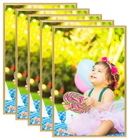 Cornici Foto Collage 5 Pz Per Parete Oro 70x90 Cm İn Mdf /