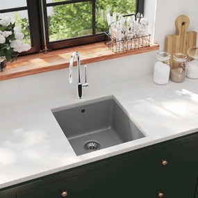 Lavello Da Cucina İn Granito Vasca Singola Grigio /