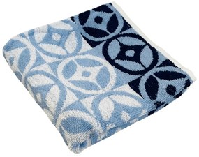 Asciugamano blu in cotone 70x140 cm Compass - JAHU collections