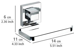 WENKO 22687100 - Porta carta igienica VACUUM-LOC QUADRO ED 14x11 cm cromo lucido