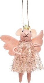Decorazione per albero di natale in tessuto fatta a mano 13 cm Pink Princess Fairy Mouse – Sass &amp; Belle