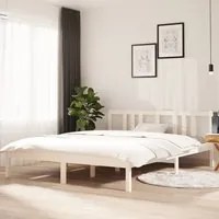 Giroletto Bianco in Legno Massello 150x200 cm 5FT King Size 814890