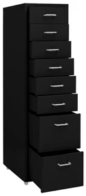 Schedario mobile nero 28x41x109 cm in metallo