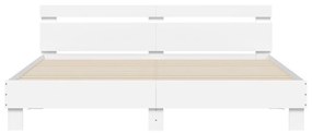 Giroletto con testiera bianco 160x200 cm in legno multistrato