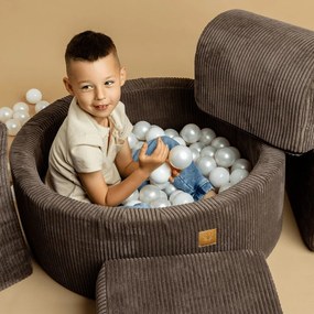 Piscina di palline rosa in velluto a coste ø 90x30 cm Montessori – Meowbaby