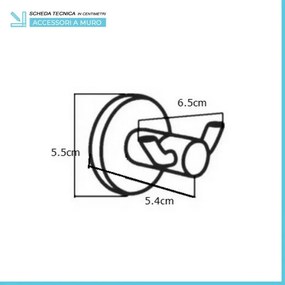 Set accessori a muro 6 pezzi in metallo cromato e ABS viti incluse Sprint