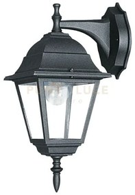 Applique down roma nera 1 luce attacco e27 ip44 14,6x19,5x35cm