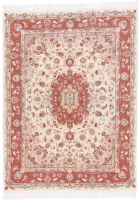 Tabriz Tappeto 150x200 Rosa (Iran) Annodato A Mano