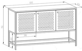 Cassettiera bassa nera in metallo 125x75 cm Newcastle - Actona