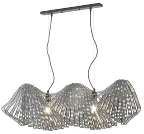 Lampadario Design Sospensione CAMINO in Metallo con 2 E27 grigio paralume grigio 2x E27