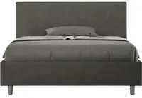 Letto Matrimoniale Francese 140x210 cm con Rete Adele Grigio