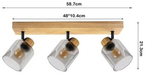 Brilagi - Faretto HYGGE 3xE14/15W/230V legno di caucciù/fumé