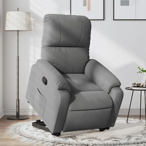 Poltrona Alzapersona Reclinabile Grigio Scuro Microfibra /