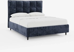 AURO letto imbottito con vano contenitore e testiera capitonné alta in ciniglia Oeko-Tex®