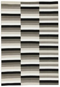Tappeto Playfull geometrico in cotone nero, bianco e beige, L 230 x L 160 cm