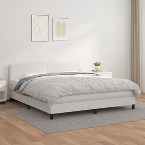 Giroletto A Molle Con Materasso Bianco 160x200 Cm İn Similpelle /