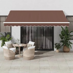 Tenda Da Sole Retrattile Automatica Con Led Marrone 400x300 Cm /