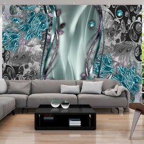 Fotomurale adesivo  Floral Curtain (Turquoise)  Larghezza x Altezza Home decor 245x175