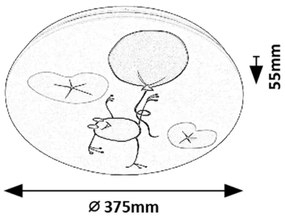 Rabalux 71069 - Plafoniera per bambini FROGGO LED/24W/230V 3000K