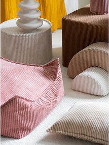 Pouf a sacco per bambini rosa con rivestimento in velluto a coste Square – Wigiwama