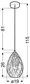 Lampadario a sospensione con filo GRAN 1xE27/60W/230V
