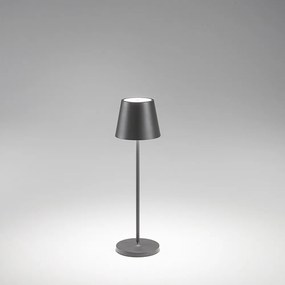 Lampada Tavolo Esterno Moderna Diva Alluminio Grigio Led 1,5W 3000K