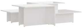 Tavolini 2 pz bianco lucido 111,5x50x33 cm in legno multistrato