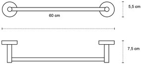 New Line N2 Portasciugamani 60 cm Singolo In Acciaio Inox Cromato