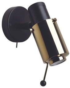 DCWéditions - Biny Spot LED con Interruttore & Supporto Nero/Oro DCW