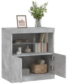 Credenza con luci led grigio cemento 60x37x67 cm