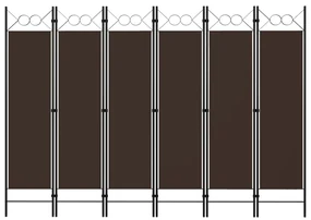 Paravento A 6 Pannelli Marrone 240x180 Cm /