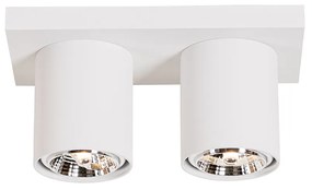Faretto da soffitto moderno bianco 2 luci - Tubo