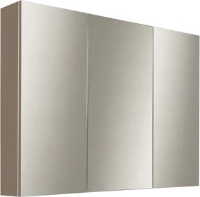 Specchio contenitore bagno a 3 ante 80xh60 cm in legno Tortora Opaco