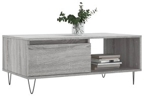 Tavolino salotto grigio sonoma 90x50x36,5 cm legno multistrato