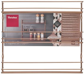 Portaspezie a parete con 3 ripiani in rame - Metaltex