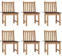 Sedie da Giardino 6 pz con Cuscini in Legno Massello di Teak 3073123