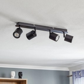 Luminex Spot soffitto Modo di metallo, nero 4 luci