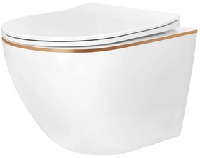 Set vaso WC CARLO Mini Flat + bidet CARLO Mini White Gold Edge