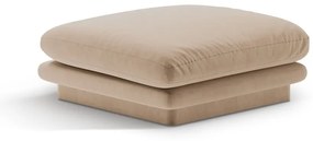 Poggiapiedi beige con rivestimento in velluto Torino – Micadoni