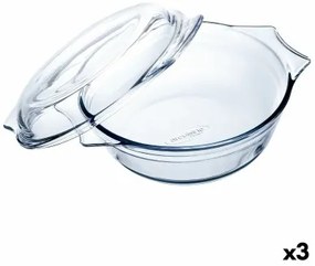 Pirofila da Forno Ô Cuisine Ocuisine Vidrio Con coperchio Trasparente Vetro 27 x 24 x 11 cm (3 Unità)
