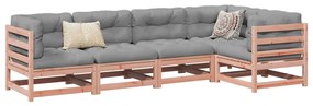 Set divani da giardino 5 pz in legno massello abete douglas
